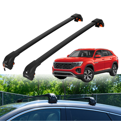 Erkul Roof Rack Cross bars Fit Volkswagen Atlas Cross Sport 20-25 Aluminum Black