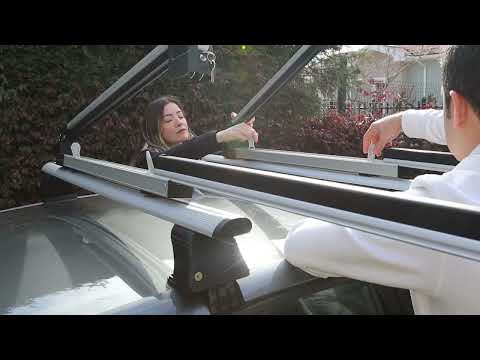 ERKUl 25" Ski Rack | Holds 4 Pairs of Skis or 2 Snowboards - Fits All Types of Cross Bars