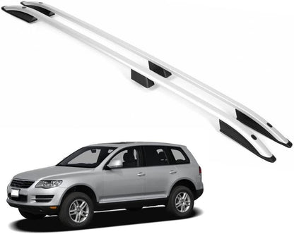 ERKUL Roof Side Rails Rack Compatible with Volkswagen Touareg 2003-2007 | Silver