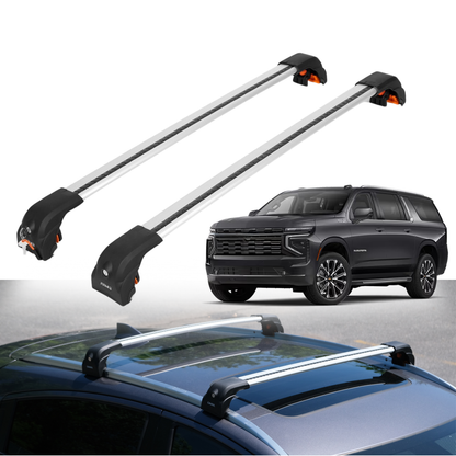 Erkul 220 LBS Roof Rack Crossbars Fit Chevrolet Suburban 2021-2026 Silver