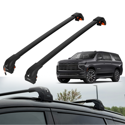 Erkul 220 LBS Roof Rack Crossbars Fit Chevrolet Suburban 2021-2026 Black