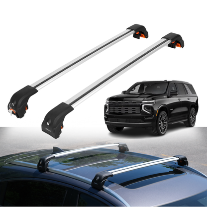 Heavy Duty Roof Rack Crossbar For Chevrolet Tahoe 2021-2026 - Flush Rails Silver