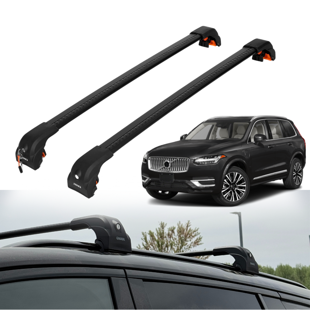 220 lbs Roof Rack Cross Bars for Volvo XC90 2016-2026 with Flush Rails - Black
