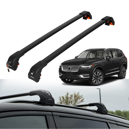 220 lbs Roof Rack Cross Bars for Volvo XC90 2016-2025 with Flush Rails - Black