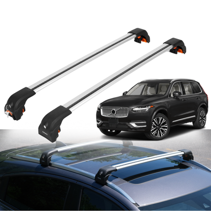 220 lbs Roof Rack Cross Bars for Volvo XC90 2016-2026 with Flush Rails - Silver