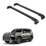 Erkul Strong Roof Rack Crossbars Fits Lexus LX 600 2022-2025 Metal Mounts Black