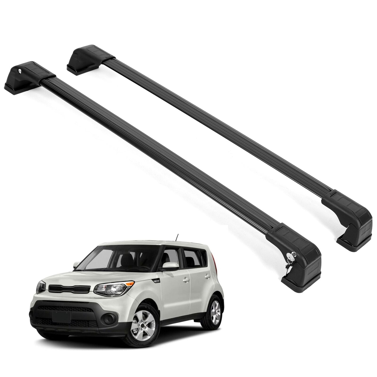 ERKUL Roof Rack Cross Bars for Kia Soul 2014-2019 - Black