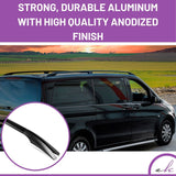 ERKUL Roof Side Rails for Mercedes Benz Metris Long Wheelbase 2014-2023 | All Weather Roof Rack Aluminum Side Rail for Rooftop Luggage Carrier Canoe Ski Snowboard | Black