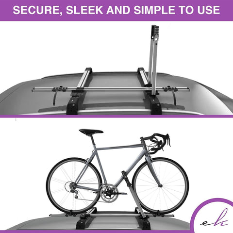 ERKUL Bike Rack for Car, Bike roof rack Aluminum Bicycle Carrier Silver