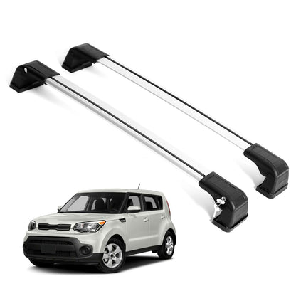 ERKUL Roof Rack Cross Bars for Kia Soul 2014-2019 For Fixed Points Roofs - Silver