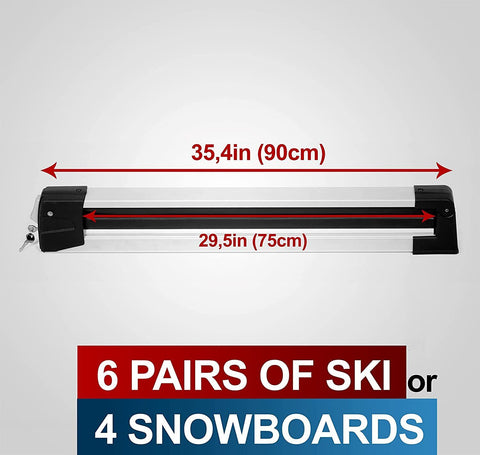 ERKUL Universal Ski Rack & Snowboard for Car Roof Fits All Crossbars Carry up to 6 Pairs of Skis or 4 Snowboards
