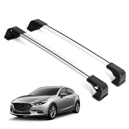 ERKUL Roof Rack Cross Bars for Mazda 3 2010-2013 Luggage Kayak Canoe Snowboard Bike| Black