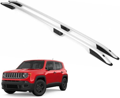 ERKUL Roof Side Rails Rack for Jeep Renegade 2015-2023 | All Weather Roof Rack Aluminum Side Rails for RooftopLuggage CarrierKayakCanoeSkiSnowboard | Silver