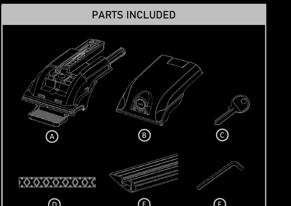 Exploded diagram of everything included in the box